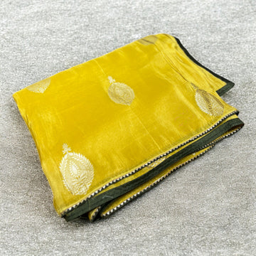 Designer Banaras Silk - Mustard Yellow
