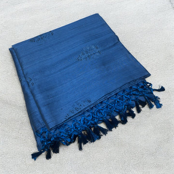 Tussar Silk - Premium Blue