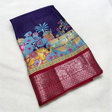 Supersoft Lightweight Kalamkari Silk Cotton - Purple