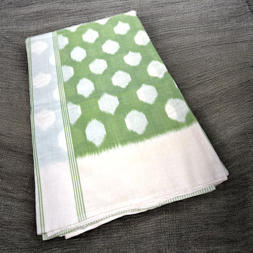 Pochampally Supersoft Ikkat Weaved - Pista Green