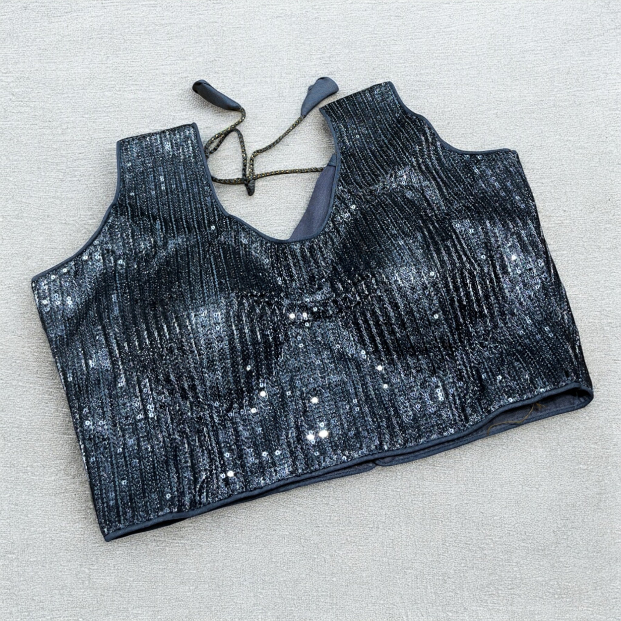Fully Designed Raw Silk Blouse - Mirror and Sequence
