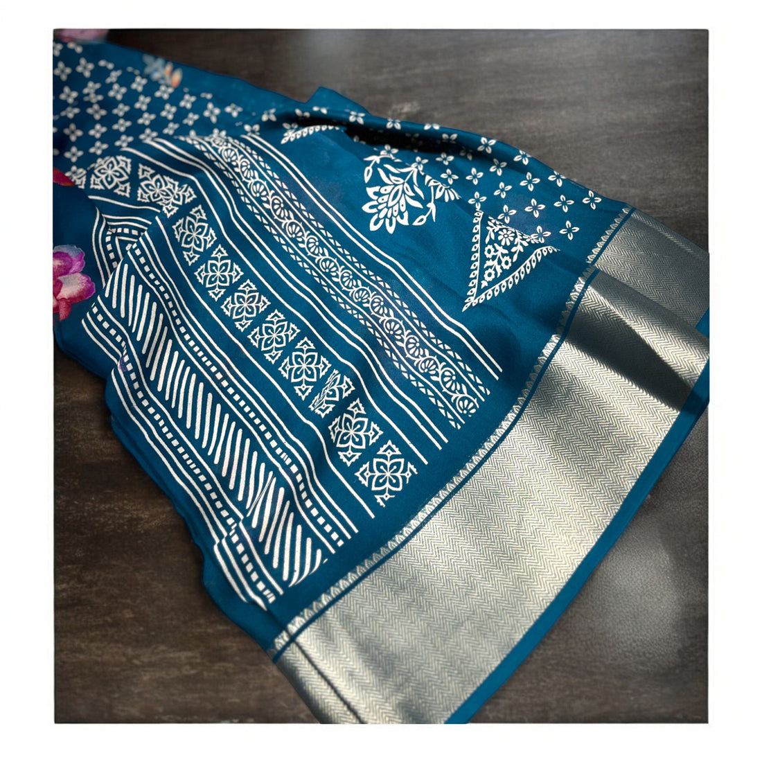 Supersoft Lightweight Floral Silk Cotton - Sea Green
