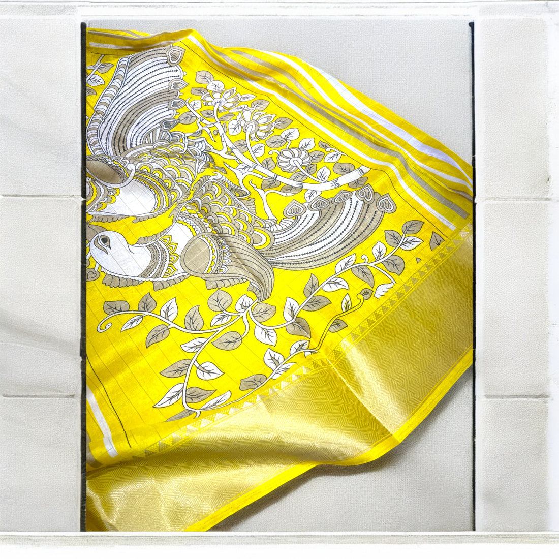 Supersoft Lightweight Kalamkari Silk Cotton - Mustard Yellow