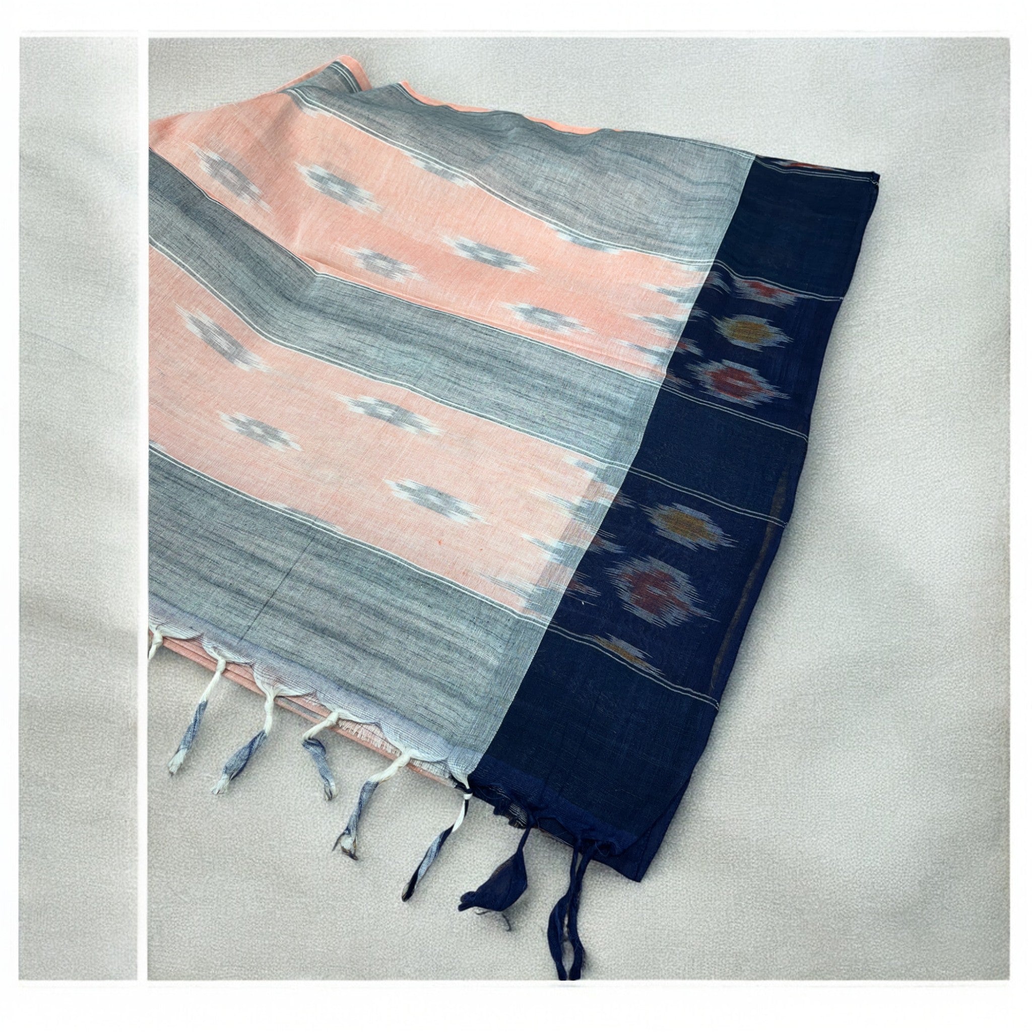 Pochampally Supersoft Ikkat Weaved - Peach