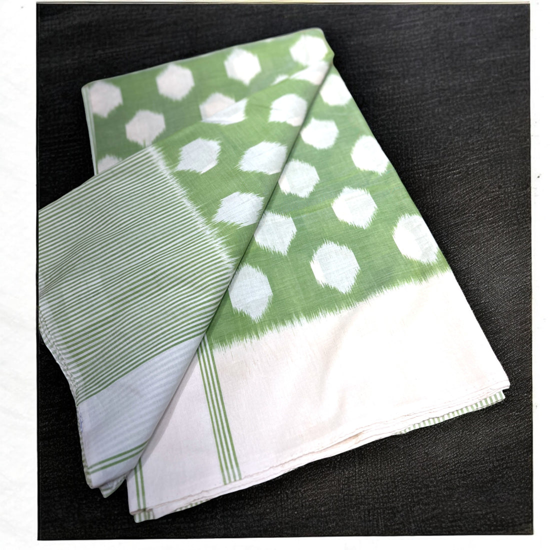 Pochampally Supersoft Ikkat Weaved - Pista Green