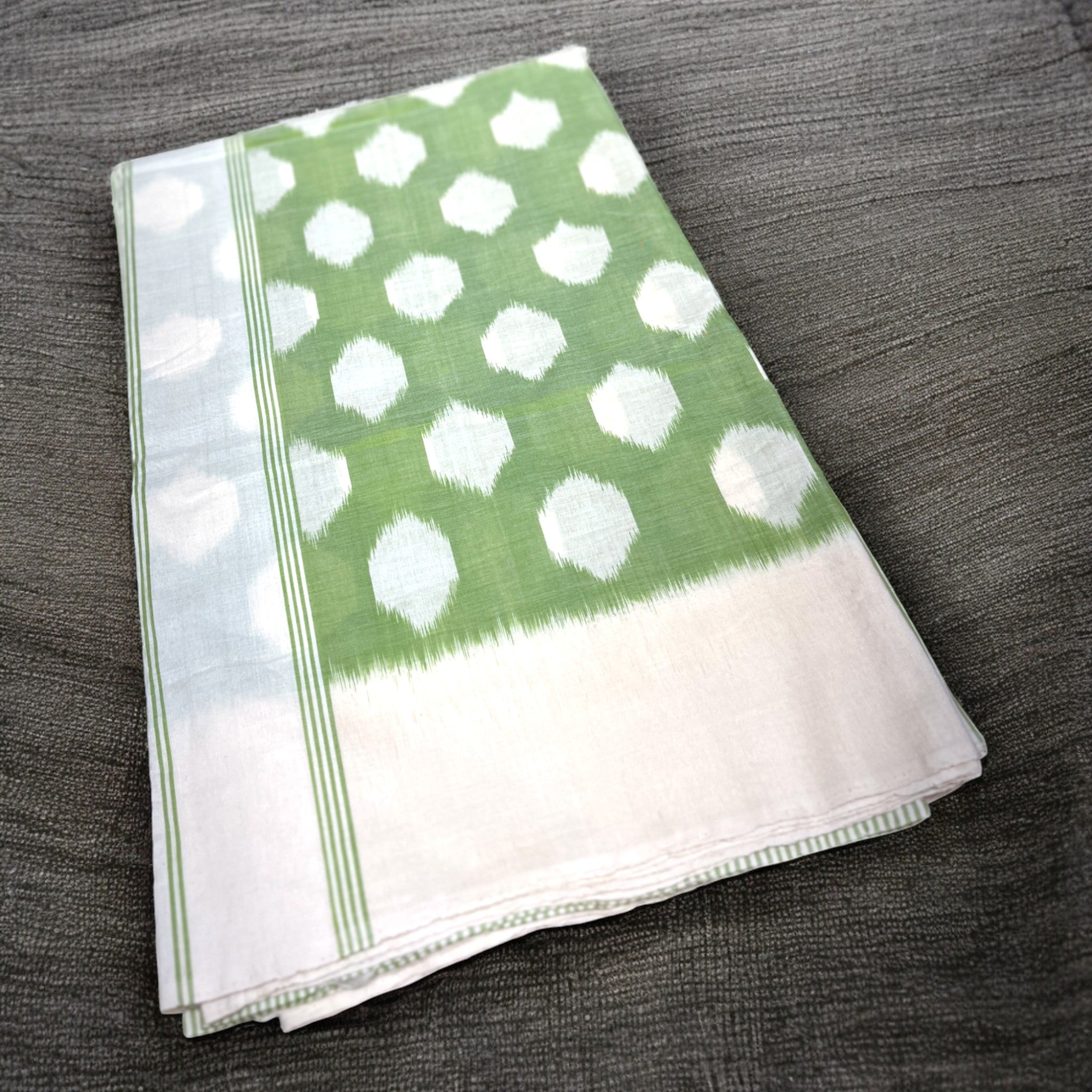 Pochampally Supersoft Ikkat Weaved - Pista Green